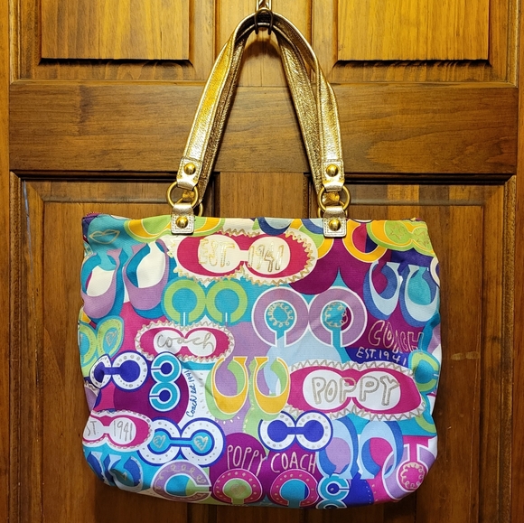 Coach Poppy Pop C Glam 15293 Pocket Tote Shoulder Bag RARE Limited Edition - Picture 16 of 16